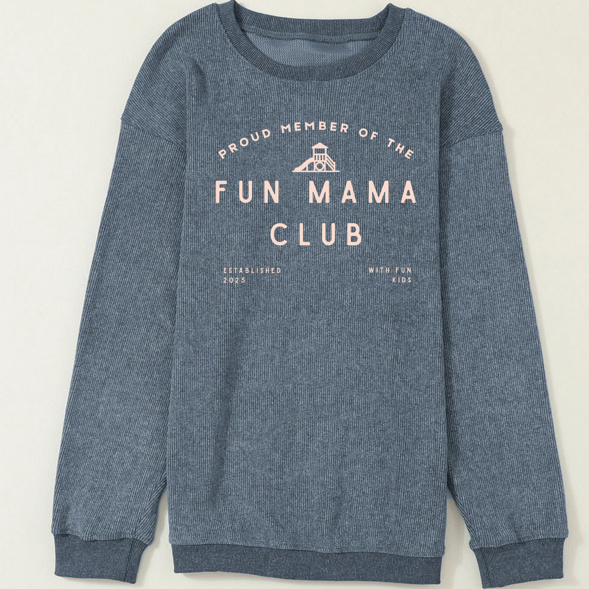 Fun Mama's Club Oversized Ribbed Crew