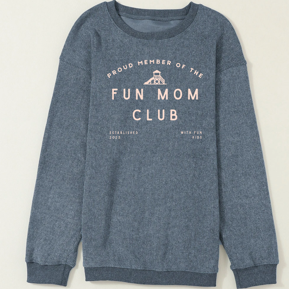 Fun Mom's Club Oversized Ribbed Crew